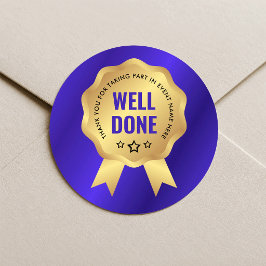 Blue & Gold Badge Zakelijke Studenten Evenement Aw Ronde Sticker