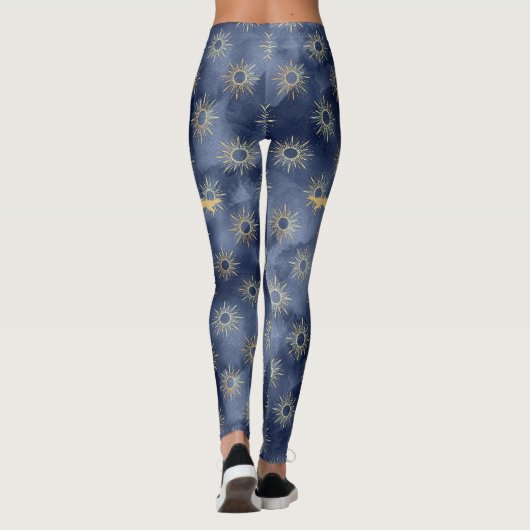 Blue, Gold, Ballerina en Sunshine Pattern Leggings (Achterkant)