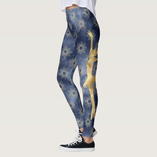 Blue, Gold, Ballerina en Sunshine Pattern Leggings (Links)