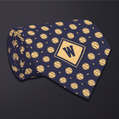 Blue Gold Baseball Icon Necktie Stropdas