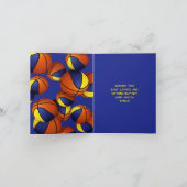 Blue Gold Basketballs Kinderen Verjaardag Kaart (Binnen)