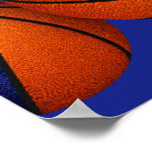 Blue Gold Basketballs verjaardagsfeestje welkom Poster (Hoek)