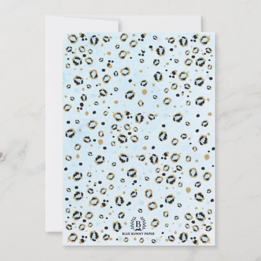 Blue Gold Boho Safari Animals Wild Op een dag Kaart (Achterkant)