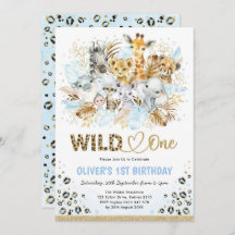 Blue Gold Boho Safari Animals Wild Op een dag