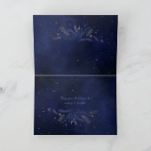 Blue Gold Botanical Sparkle Photo Feestdagen Kaart (Binnen)