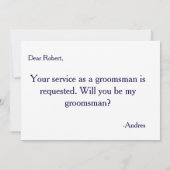 Blue & Gold Bow Word jij mijn Groomsman? Kaart (Achterkant)