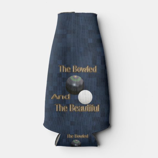 Blue Gold Bowled Beauful Lawn Bowls-design Flesjeskoeler (Voorkant)