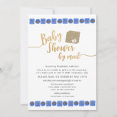 Blue Gold Boy Baby shower per post Kaart (Voorkant)