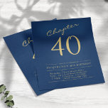 Blue Gold Budget 40th Birthday Invitation Flyer<br><div class="desc">Viel je 40ste verjaardag in stijl met deze budgetvriendelijke uitnodiging brochure. Het is tijd om 40 in stijl te veranderen! Maak je speciale dag onvergetelijk met onze Blue Gold Budget 40th Birthday Invitation Flyer. Dit mapvriendelijke ontwerp biedt een verbluffende blauwe achtergrond met een gouden script, ideaal voor het creëren van...</div>