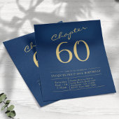 Blue Gold Budget 60th Birthday Invitation Flyer