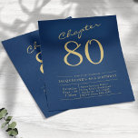 Blue Gold Budget 80th Birthday Invitation Flyer<br><div class="desc">Viel een mijlpaal verjaardag met onze budgetvriendelijke blauwe en gouden 80ste verjaardag-uitnodiging. Laat uw gast weten zij aan iets speciaal met deze klassieke en stijlvolle blauwe uitnodiging met gouden scripted teksten worden uitgenodigd. De perfecte manier om de verjaardagsuitnodiging naar je geliefde te sturen, op de meest speciale dagen! LAGE BUDGET...</div>