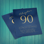 Blue Gold Budget 90th Birthday Invitation Flyer<br><div class="desc">Creëer is een unieke en speciale 90e verjaardag uitnodiging om het speciale moment te vieren. Onze aangepaste portemonnee Blue Gold Budget 90th Birthday Invitation Flyer is de perfecte manier om uw gasten uit te nodigen voor de gedenkwaardige viering. Met zijn leuke en levendige blauwe en goudkleurenschema zal deze uitnodigende partij...</div>