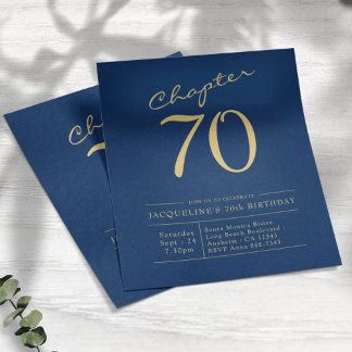 Blue Gold Budget - uitnodiging van 70e verjaardag Flyer