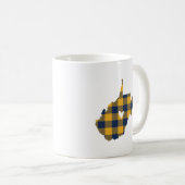 Blue & Gold Buffalo Pset West Virginia Outline Koffiemok (Voorkant rechts)