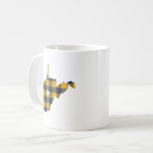 Blue & Gold Buffalo Pset West Virginia Outline Koffiemok (Voorkant links)