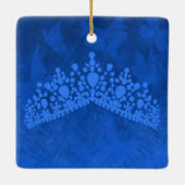 Blue, Gold Butterflies Quinceanera Foto Keramisch Ornament (Achterkant)