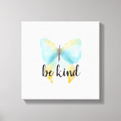 Blue Gold Butterfly inspirerend prijsopgave Canvas Afdruk (Voorkant)