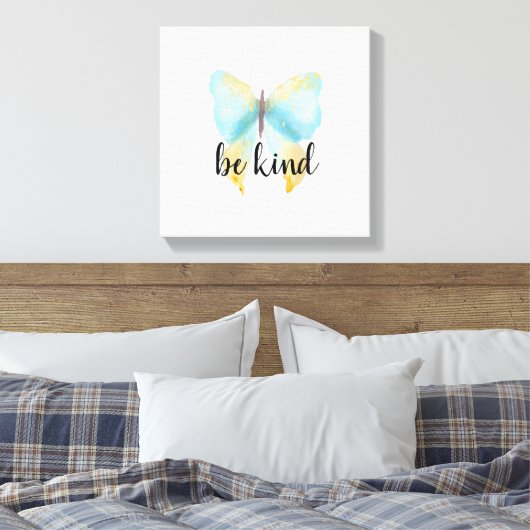 Blue Gold Butterfly inspirerend prijsopgave Canvas Afdruk (Insitu (Slaapkamer))