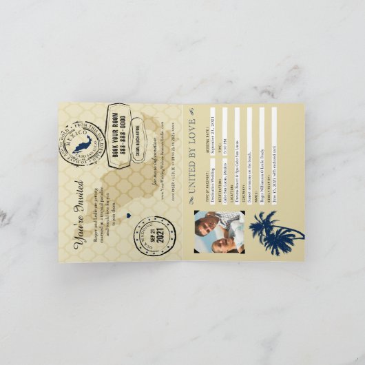 Blue Gold Cabo San Lucas Mexico Wedding Passport (Binnen)