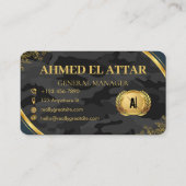 Blue Gold camouflage Professional Visitekaartje (Achterkant)