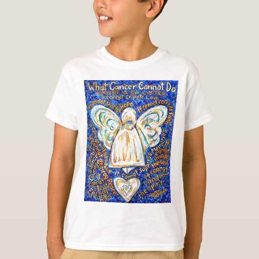 Blue & Gold Cancer Angel T-shirt (Voorkant)