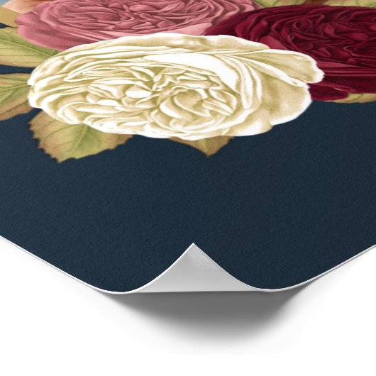 Blue Gold Celebration of Life Photo Funeral Sign Poster (Hoek)