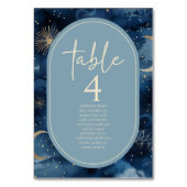 Blue Gold Celestial Elegant Starry Sky Wedding Kaart (Voorkant)
