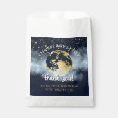 Blue Gold Celestial Moon and Stars Baby shower Bedankzakje (Voorkant)