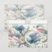 Blue Gold Celestial Moon Response Kaart (Voorkant / Achterkant)