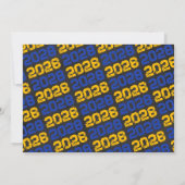 Blue & Gold Chalkboard Afstuderen Aankondiging (Achterkant)