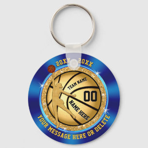 Blue Gold Cheap Basketball Giften voor GIRLS Team Sleutelhanger