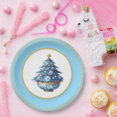 Blue Gold Chinoiserie Paper Plate Papieren Bordje (Feest)