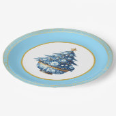 Blue Gold Chinoiserie Paper Plate Papieren Bordje (Gekanteld)