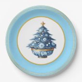 Blue Gold Chinoiserie Paper Plate Papieren Bordje (Voorkant)