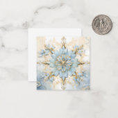 Blue & Gold Christmas Star Kaart Notitiekaartje (Voorkant / Achterkant in situ)