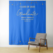 BLUE Gold Class of 2021 backdrop afstuderen Wandkleed (In situ)