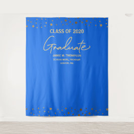 BLUE Gold Class of 2021 backdrop afstuderen Wandkleed