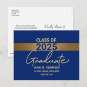 Blue Gold Class van het Afstuderen 2025 Briefkaart (Voorkant / Achterkant)