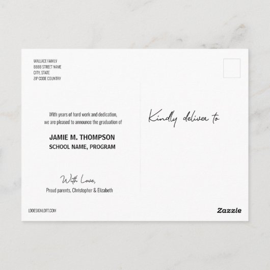 Blue Gold Class van het Afstuderen 2025 Briefkaart (Achterkant)