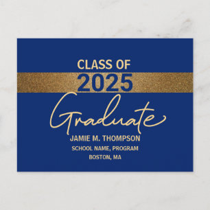 Blue Gold Class van het Afstuderen 2025 Briefkaart