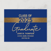 Blue Gold Class van het Afstuderen 2025 Briefkaart (Voorkant)