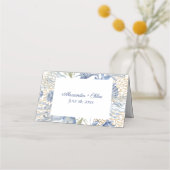 Blue Gold Coastal Folded Place Card Plaatskaartje (Achterkant)