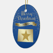 Blue Gold Colorado Star Keramisch Ornament (Links)