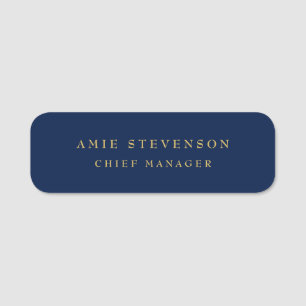Blue Gold Colors Professional Classical Plain Naamplaatje