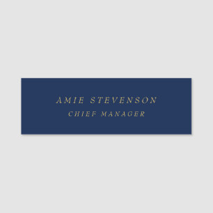 Blue Gold Colors Professional Classical Plain Naamplaatje
