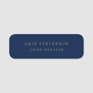 Blue Gold Colors Professional Classical Plain Naamplaatje