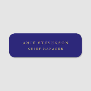 Blue Gold Colors Professional Classical Plain Naamplaatje