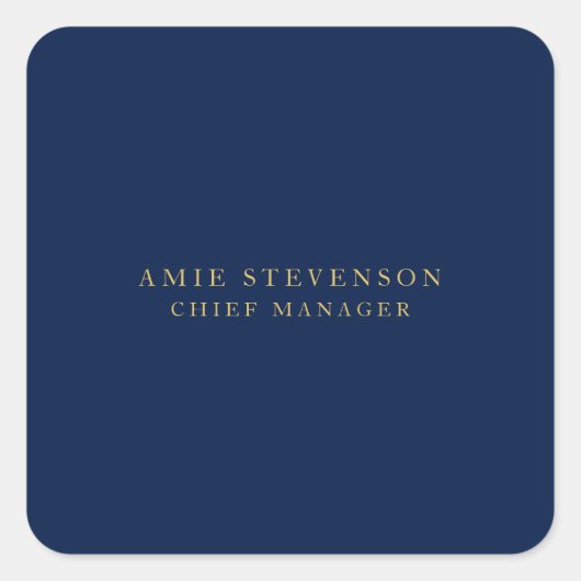 Blue Gold Colors Professional Classical Plain Vierkante Sticker (Voorkant)