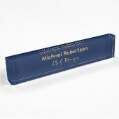 Blue Gold Colors Professional Trendy Modern Plain Naambordje