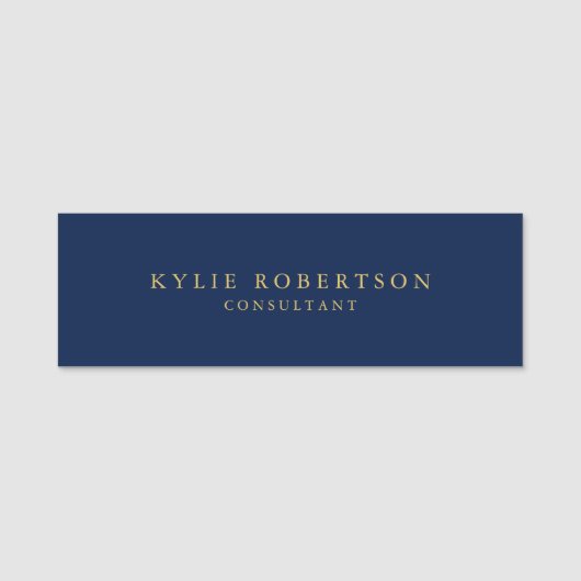 Blue Gold Colors Professional Trendy Modern Plain Naamplaatje (Voorkant)